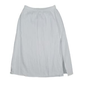 J.Crew Factory Muslin White Midi Skirt XS NWT Lightweight Slit Hem Summer Cotton